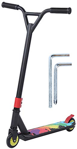 Patinete acrobático portátil Ligero, Juego de Patinete para Adultos, Patinete Negro de Alto Rendimiento con Ruedas de aleación de Aluminio, ABEC - 7 rodamientos para
