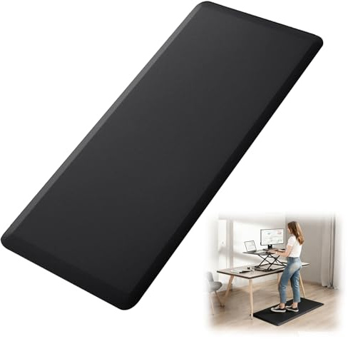 Anti-Ermüdungsmatte, 44 x 120cm Anti Fatigue Fußmatte rutschfest, 1,2 cm Dicke Ergonomisch Erdungsmatte Arbeitsplatzmatte Küchenläufer für Steharbeitsplätze, Büro, Haus, Spülbecken, Werkstatt