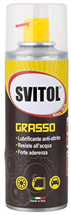 Svitol Lubrificante Spray Grasso 200 ml erogatore con cannuccia, adesività, elimina attrito, resistente all'acqua e alle temperature, valvola 360°, facile erogazione, Made in Italy