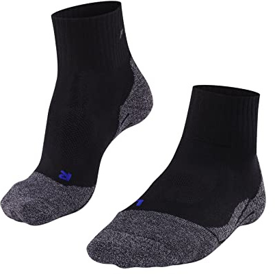 FALKE Women's TK2 Explore Cool Short W Sso Lyocell Functional Yarn Thick Anti-Blister Hiking Socks 1 Pair, Black-Mix 3010, 7-8