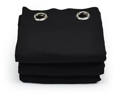 ACOUSPANEL Cortina Acústica de Tejido Opaco Anti Ruido, Dimensiones 300x295cm, Algodón Ignífugo Escénico, Afelpado a Las Dos Caras de 300gr, Color Negro