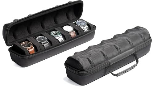 Akura Scatola portaoggetti 5 orologi con cuscino in spugna per 5 orologi (nero)