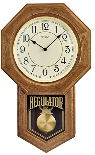 Bulova Thomaston Golden Mantel Clock, Model C3545 | Elegant Design | Gold-Tone Finish | Quartz Movement | Decorative Dial | Battery Operated
