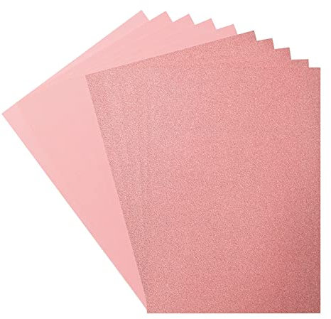 Vaessen Creative 800208-005 Florence Cardstock (216g/m²) & Glitzerpapier (250g/m²), Rose, DIN A4, 10 Stück, für Scrapbooking, Kartenherstellung, Stanzen und andere Papierbasteleien, Rosa