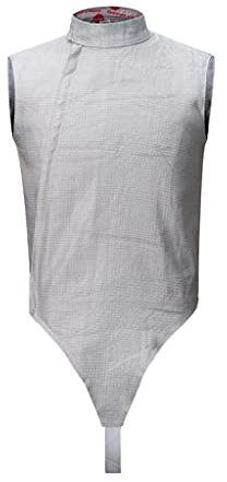 Fecht-Schutzweste aus Metall Kleidung Kinder Erwachsene Fechtjacke, CE-Zertifizierung Ärmelloser Stichfester Stoff-Fechtanzug für Florett/Degen/Säbel, Fechtschutzausrüstung