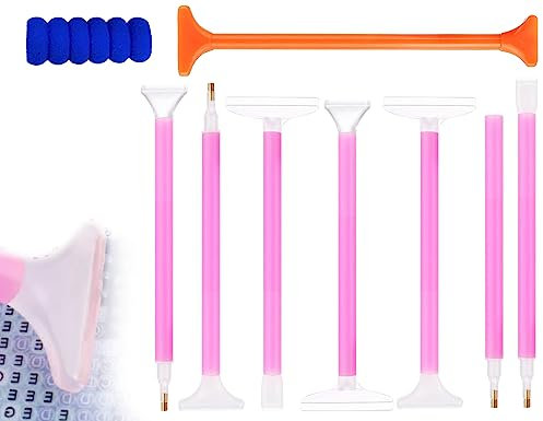 KAPSING 9 Stück Diamond Painting Stift Set, Diamond Painting Zubehör Stift, Diamant Malerei Stift Set, Kunststoff Diamond Malstift, DIY Diamond Embroidery Pen