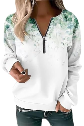 Hoodies Für Damen Strickjacke Pullover Teenager Mädchen Halloween Kleid Damen Y2k Clothes Shirt Langarm Damen Zip Up Hoodie Kapuzenpullover Für Damen Halloween Pullover Zipper Hoodie(1-White,L)