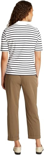 Tommy Hilfiger Damen Poloshirt Kurzarm Regular Fit, Mehrfarbig (Breton Ecru/Dark Night Navy STP), M