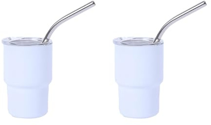 2 pezzi Tazza a doppia parete, tazza mug, Coppa Stanley, Bicchiere a doppia parete, Tazza con cannuccia, tazza portatile, Mini tazza per Cocktail Festa Viaggio Campeggio