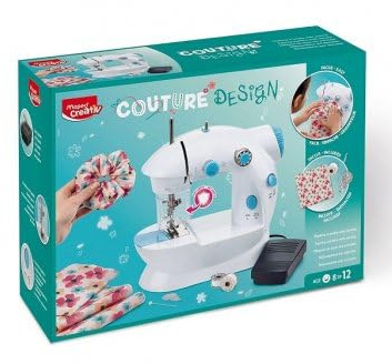 cavernedesjouets Machine a coudre enfant - avec pedale, 2 vitesses, accessoires - atelier couture design - jouet imitation - set stylisme mode + carte
