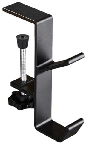 NJCXOLA colgador de auriculares, plegable bajo el escritorio soporte de auriculares, soporte de auriculares de escritorio giratorio, plegable soporte de auriculares, de doble capa