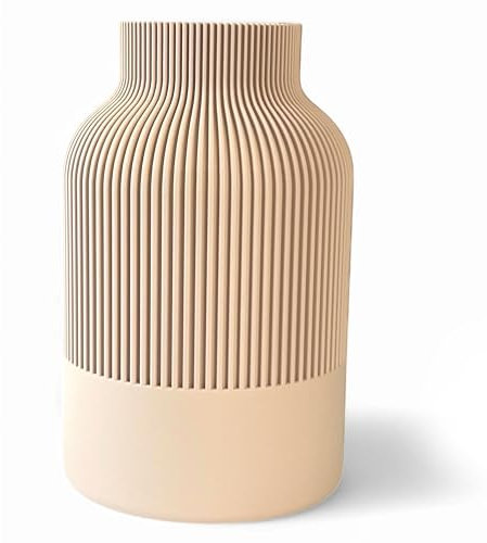 Skandinavische Blumenvase 20 cm – Unzerbrechliche Deko-Vase mit 3D-Struktur, Moderne Massive Vase für frische Blumen, Kunst- und Trockenblumen – Stilvolles Wohnaccessoire für Wohnzimmer, Küche & Büro