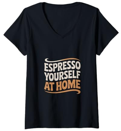 Femme Cafetière à la maison Espresso Yourself At Home T-Shirt avec Col en V