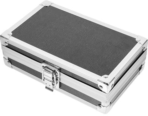 SOPOTUTU Caja De Herramientas De Aleación De Aluminio Portátil, Pequeña (11x18x5.8 Cm), Resistente a Golpes, Estuche De Transporte Asa Para Viajes De Negocios y Almacenamiento Multiusos