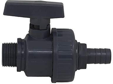 Vanne à bille en PVC, raccord de vanne Vanne à bille en PVC avec robinet d'arrêt union for tuyau d'eau raccords for de piscine(Thread 1 1/2+OD40mm)