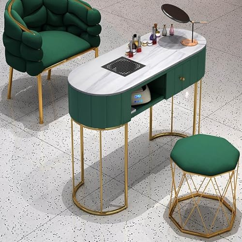 SXZenSpace Mesa de manicura, Escritorio para uñas, estación técnica Moderna con cajones de Almacenamiento, estación de Trabajo Profesional para salón de Belleza y SPA, organizadores de maquil