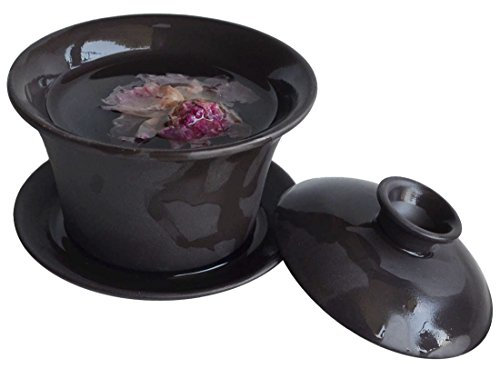 Teacup Kungfu-Teeschale, Zisha, Rotbraun, 130 ml, Schwarz