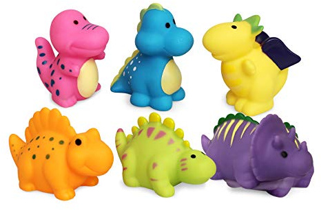Giocattoli da bagno,Dinosaur Bath Toys (6PCS),Giocattoli morbidi da,bagno per bambini Vasca da bagno che impara i giocattoli del bagno del dinosauro e Giocattoli da bagno per i più piccoli