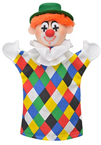 Handpuppe Märchenfigur Kasper Clown 28 cm, Ideal für Puppentheatre und Rollenspiele, für Kinder Baby Jungen Mädchen