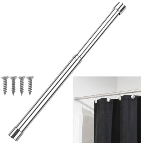 Barra Para Armario Extensible,Barra Armario Extensible,Tubo Para Ropa Ajustable,Acero Inoxidable Barra De Armario,Barra Redonda Para Colgar Ropa,Para Armario De Dormitorio,31-52cm,Kiuiom