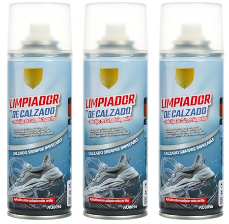 Etrexonline Spray Limpiador de Zapatillas Premium para Todo Tipo de Materiales - Cuero, Cuero Sintético, Lona y Más - Fórmula Natural, Incolora y Versátil - 200ml, 3 unidades