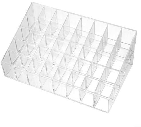 Caja organizadora transparente de maquillaje para pintalabios de 36/40 rejillas, soporte para joyas, para el hogar, baño, escritorio, pintalabios, accesorios (40 rejillas)