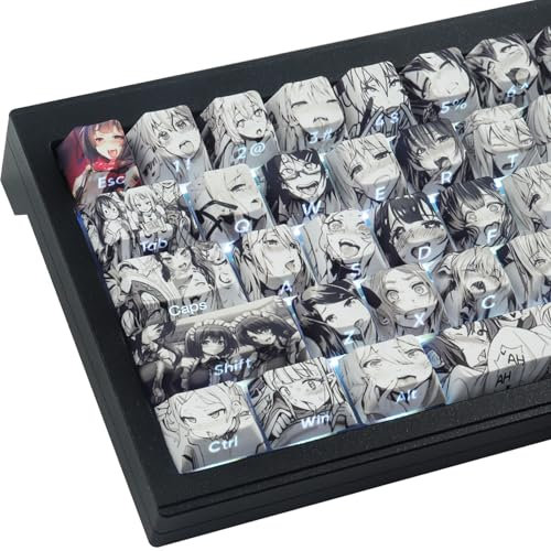Sunzit PBT Custom Keycaps 129 Tasten Japanischer Anime Tastenkappen Cherry Profil Dye-Sub Keycaps Set Shine Through Side Printed Keycaps für MX Switches ISO/ANSI UK Layout Mechanische Gaming Tastatur