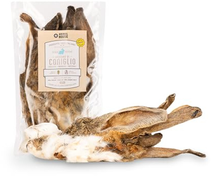 Animal House - Snack Naturale per Cani BARF alle Orecchie di Coniglio con Pelo, Delizia Proteica Europea per il Benessere del Tuo Amico a Quattro Zampe (100 GR, ORECCHIE CONIGLIO CON PELO)