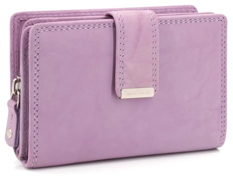 ekavale Damen Geldbörse aus weichem Leder mit RFID-Schutz - Damen-Portemonnaie (Antik-Pink)