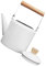 Didiseaon Pot en émail Bouilloire blanche pliable multi bouilloire électrique à col de cygne chaud mi cafetière vintage bouilloire vintage théière chinoise théière décorative manche en bois