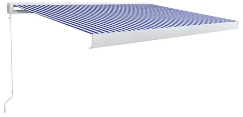 Manuell kassettmarkis 350 x 250 cm – pulverlackerad aluminium och PU-belagt tyg – perfekt för terrasser och balkonger – hållbar och väderbeständig
