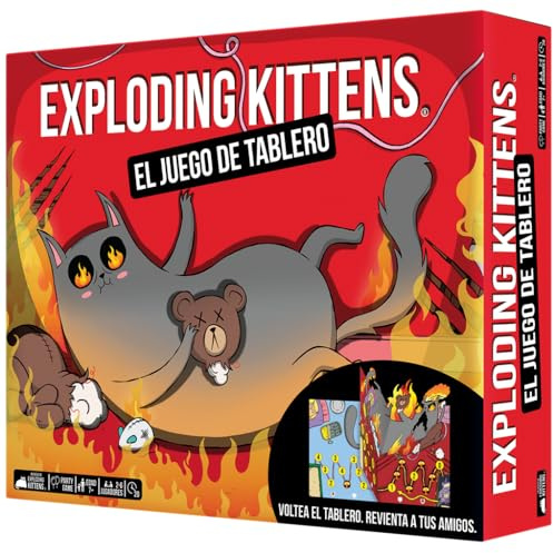 Exploding Kittens - El Juego de Mesa - Party Game de 2 a 6 Jugadores, Juego estratégico y Divertido a Partir de 7 años, 15 a 30 Minutos, edición en Castellano