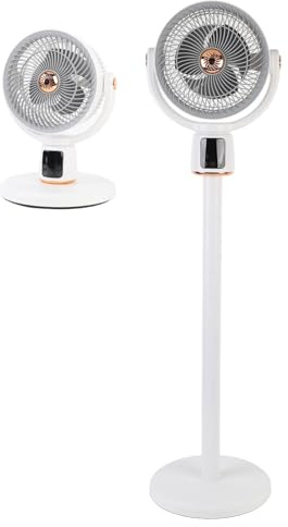 Dpofirs Oszillierender Stehender Lüfter, 12 Geschwindigkeitsluft Zirkulator mit 3D Autoschwingung, Einstellbare Höhe, Fernbedienung für Schlafzimmer Büro Wohnzimmer Bürowohnheim