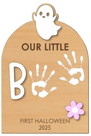 Kit di impronta per bebè, motivo: impronta del piede o della mano, per Halloween, ornamento ricordo artigianale per impronte di mano, regalo ideale per nascita, cameretta dei bambini,