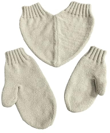 Generisch Unisex Partner-Handschuhe in Herzform zum Händchenhalten - Weiche Strick-Fäustlinge für Paare | Romantisches Winter-Accessoire