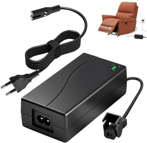 Alimentation 29V 2A pour Fauteuil Électrique avec Câble 2 Broches 185-240AC | Adaptateur secteur transformateur compatible avec Okin, Limoss, Pride et La-Z-Boy, pour fauteuil inclinable canapé électrique
