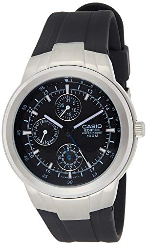 Casio Men's EF305-1AV Edifice Multifunction Watch with Black Resin Band, Black, Dress