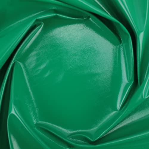 TELA DE CHAROL LISO CON SOPORTE DE POLIÉSTER ANCHO 150cm (VERDE, 1 METRO)