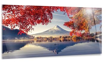 Giallobus - Quadro - Paesaggio - Monte Fuji - Vetro Acrilico - 100x50 - Pronto da Appendere - Quadri Moderni per la casa