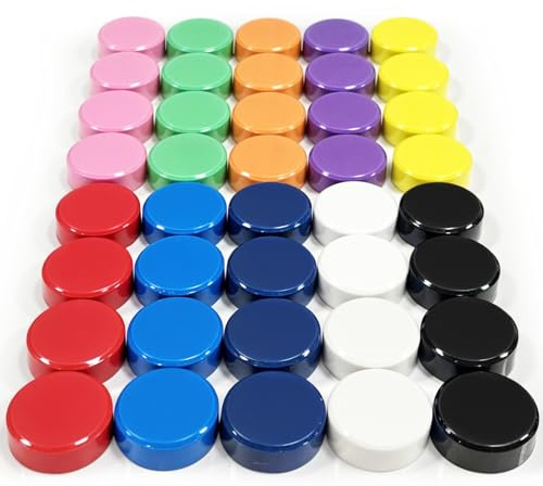 Qualsen Imanes Nevera para Pizarra Magnética Oficina, 40 Piezas, 10 Colores