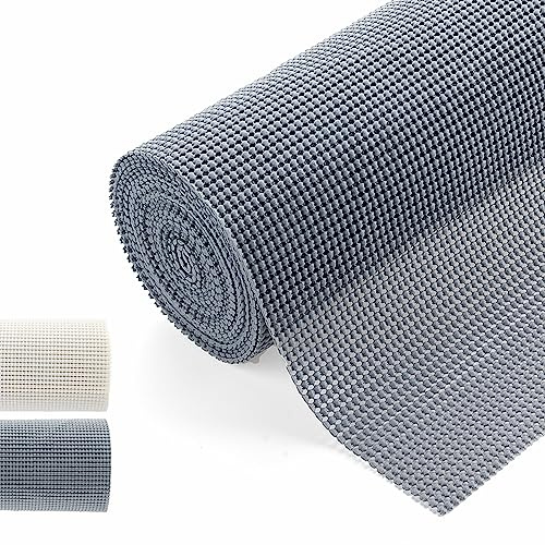 TJWODO Shelf Cabinet Liner,Drawer Liners Non Adhesive Easiest Install Mat, Strong Grip Bottom,Easy Clean Non Slip Shelving Liner for Kitchen Cabinets,12 x20'