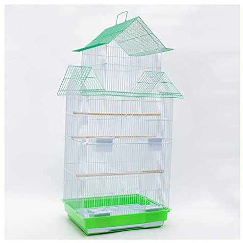 EVSER Vogelkäfig Sittich-Vogelkäfig Große Edelstahl-Plattierung Vogelkäfig Starling Gemalt Schmiedeeisen Papageikäfig Geeignet for Kanarische Liebe Vogel-Taube Vogelkäfige (Color : Groen)