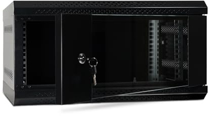 Bestfor 19 Assembled Data Server Rack Data Cabinet 400mm Deep, Wall or Floor Mounting, 19 Inch Standard Rack Size for Home, Office, Server Room, Computer, Audio with Lockable Glass Door 4U 400mm