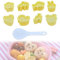 CAREDGO Onigiri Maker Set, 8Pcs Rice Ball Mold Reisbällchen Form Onigiri Form Maker Kit aus Kunststoff in 8 Form Onigiri Tierform Sushi Onigiri Mold mit Reislöffel Reisbällchen Maker Form zum Kochen