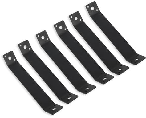 Eckverbinder für Zaunpfosten, Karbonstahl, 6 Schraubenlöcher, 3 mm Dicke, 45 Grad Außenwinkel, schwarze Pulverbeschichtung (6 Stück)