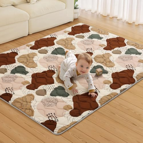Blissful Diary Alfombra Bebé Acolchada 180x150cm, Tapete Bebé | Colchoneta Bebe Suelo, Antideslizante Tapete actividades bebe, Lavable Alfombra juegos bebe, Regalo esencial para bebé