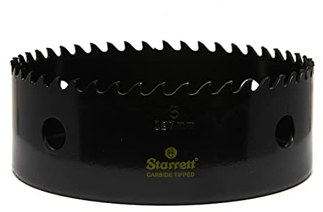 Starrett Tungsten Carbide Tipped Hole Saw - CT500 Deep Cut Holesaw Cutter - For Wood Suspended Flooring Reinforced Concrete & Fibreglass - 127MM