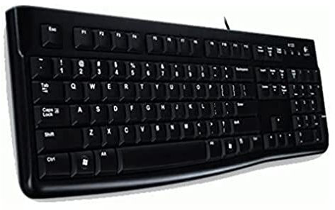 Logitech K120 Kabelgebundene Tastatur für Windows, US QWERTY-Layout - Schwarz