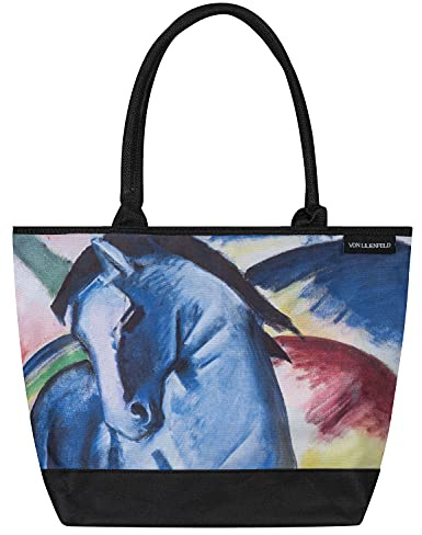 VON LILIENFELD Handtasche Franz Marc Blaues Pferd Kunst Motiv Shopper Maße L42 x H30 x T15 cm Strandtasche Henkeltasche Büro