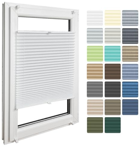 Home-Vision Premium Faltrollo Plissee ohne Bohren mit Klemmfix Lichtdurchlässig Rollo innen (Weiß B80 x H200cm) Easyfix Klemmträger Verdunklung Blickdicht Sonnenschutz Jalousie für Fenster & Tür